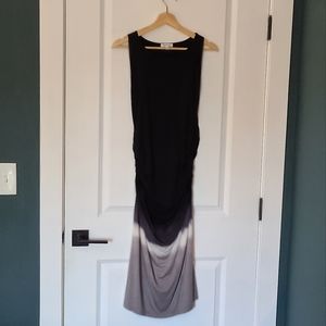 Athleta Ombre Midi Dress Black White Gray Size Large